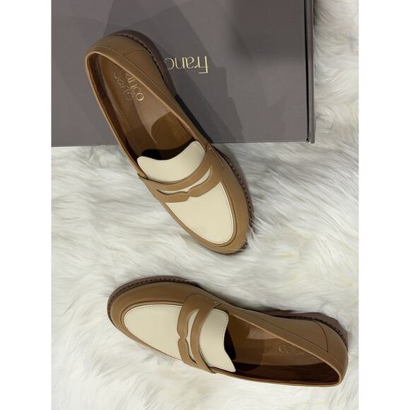 Franco Sarto Women's Chrissy Penny Loafers Size 8.5 Wide Tan Multi Preppy Fall - Picture 10 of 13